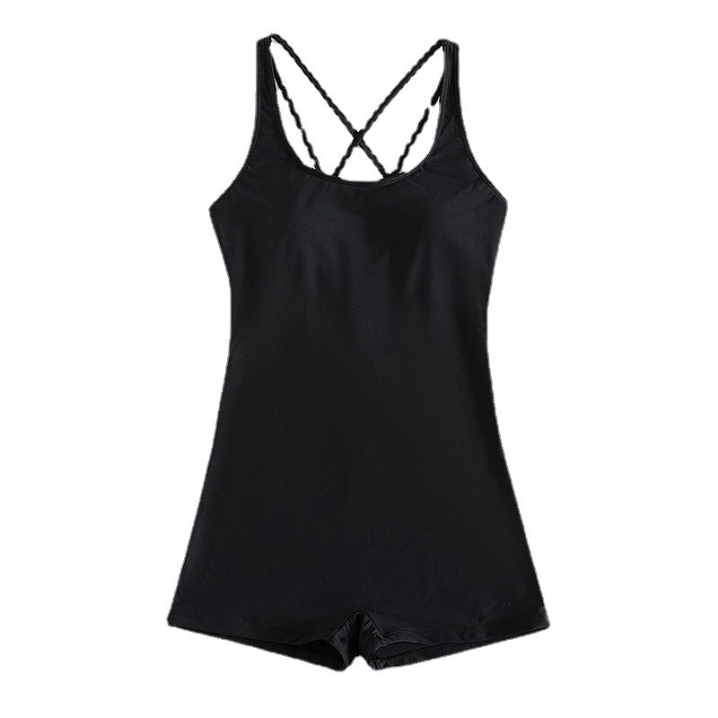 Women's Sporty One-Piece Swimsuit with Deep Neckline Mune Fashion