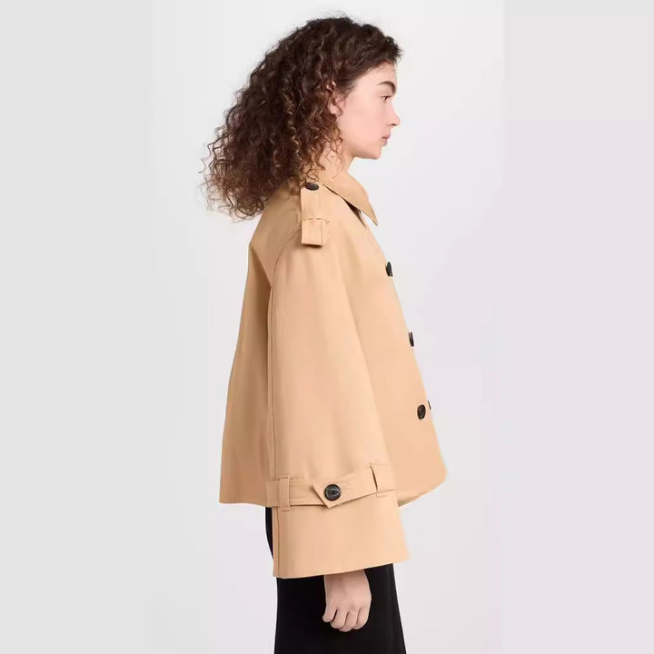 Women's Short Double-Breasted Trench Coat in Boxy Cut Mune Fashion