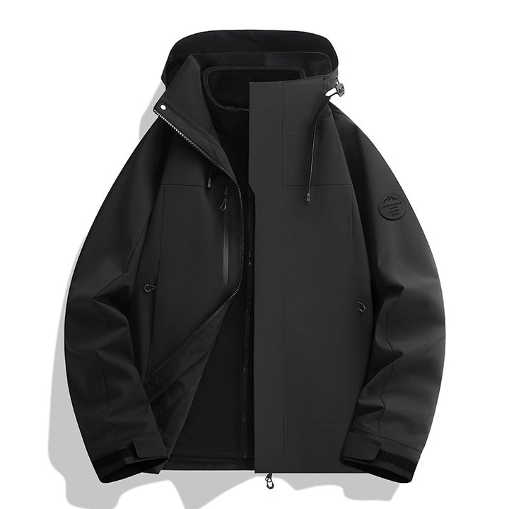 Unisex Water-Repellent Softshell Jacket with Fleece Lining and Adjustable Hood Mune Fashion