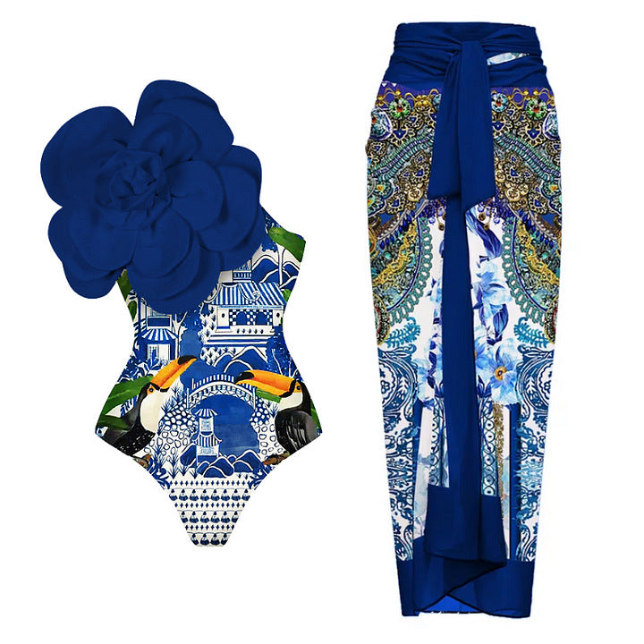 Women's Elegant Jumpsuit with Intricate Flower Decoration Mune Fashion
