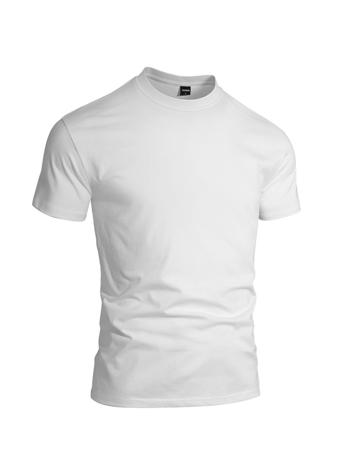 Men's close-fitting round neck basic shirt made of single jersey with reinforced neckband Mune Fashion