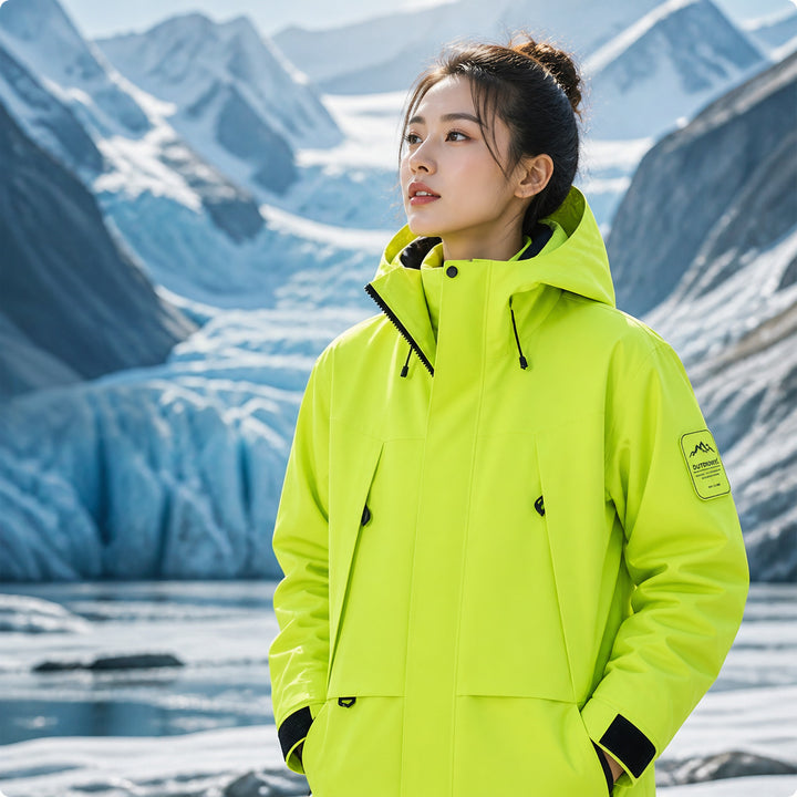 Unisex waterproof two-layer softshell rain jacket with removable fleece lining and hood Mune Fashion