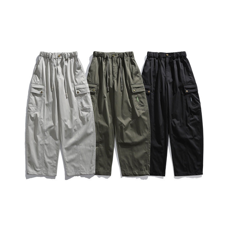 Men's cargo pants with elastic waistband, drawstring and multiple utility pockets Mune Fashion