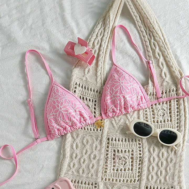 Women's Triangle Bikini with Floral Design Mune Fashion