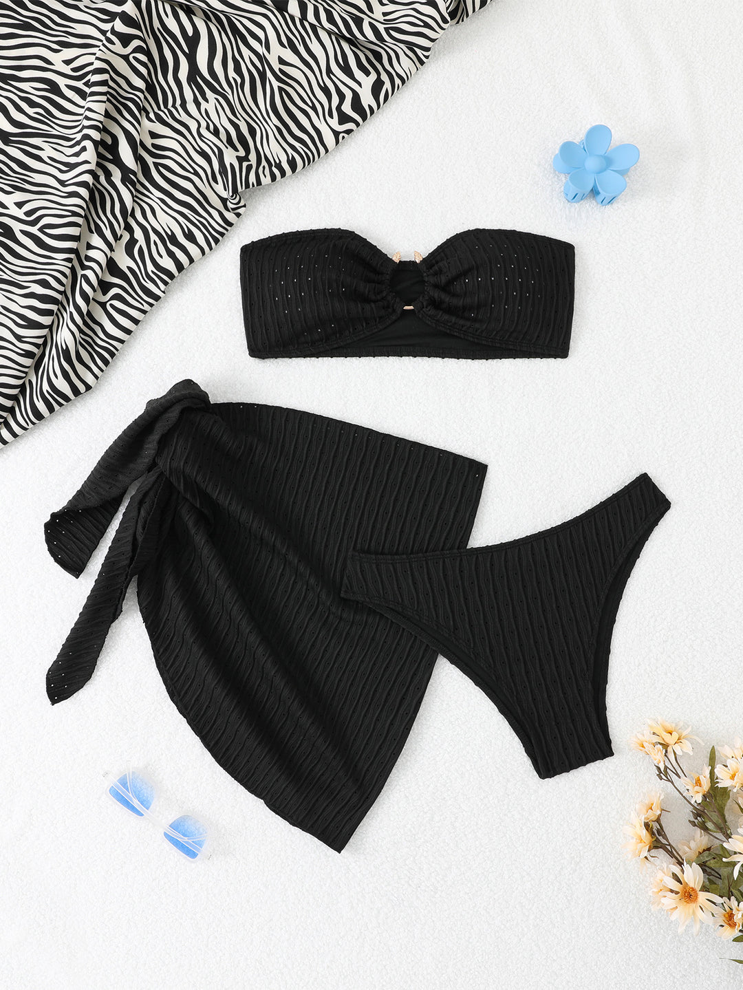 Women's bandeau bikini set with sophisticated wrap skirt and stylish details Mune Fashion