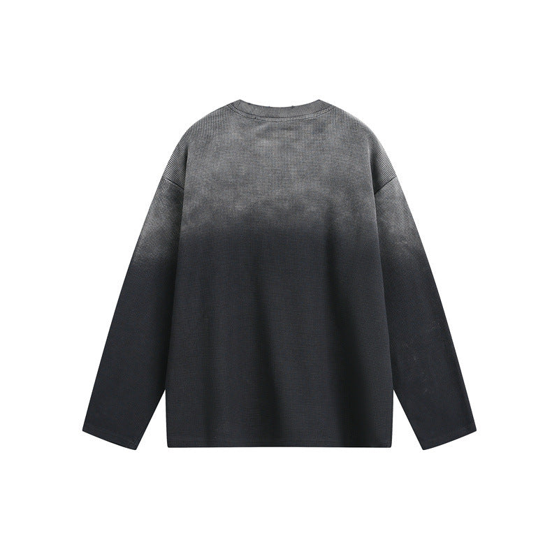Unisex Oversized Long Sleeve Sweatshirt with Dip-Dye, large graphic print and chest pocket Mune Fashion