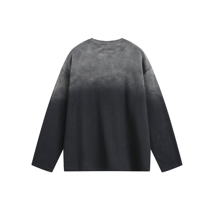 Unisex Oversized Long Sleeve Sweatshirt with Dip-Dye, large graphic print and chest pocket Mune Fashion