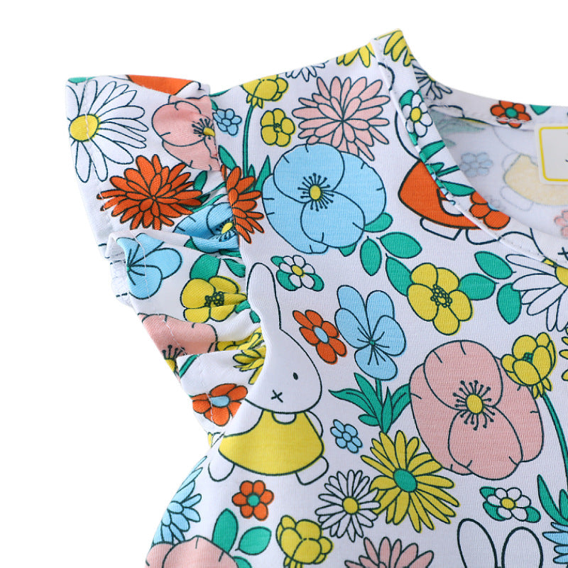 Girls summer dress with colorful flower and animal design Mune Fashion