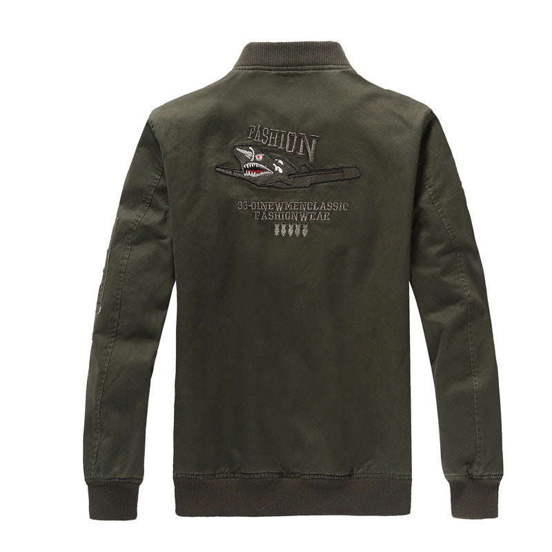 Men's Field Bomber Jacket in Pilot Style with Patch Applications and Arm Pocket Mune Fashion
