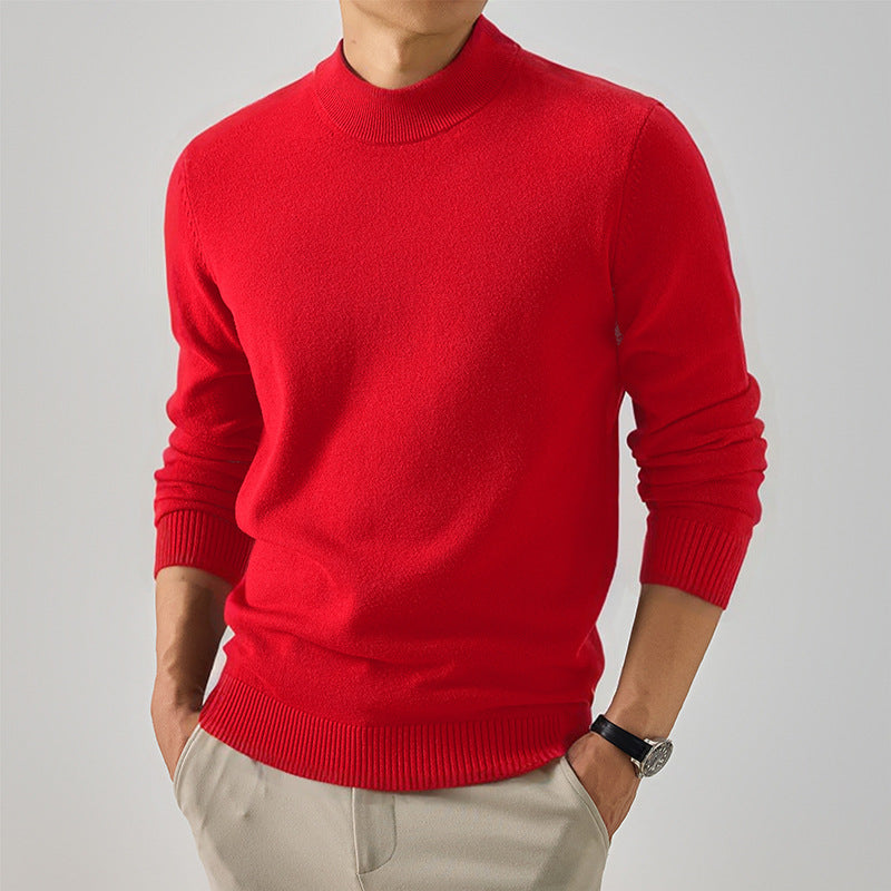 Men's Short High Neck Fine Knit Sweater with Slim Silhouette Mune Fashion