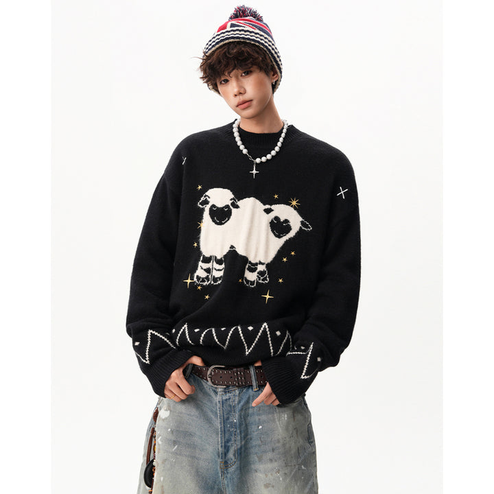 Men's chunky knit sweater with animal motif Mune Fashion