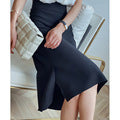 Women Tailored Midi Skirt with Asymmetric Tulip Front and Side Slit Mune Fashion