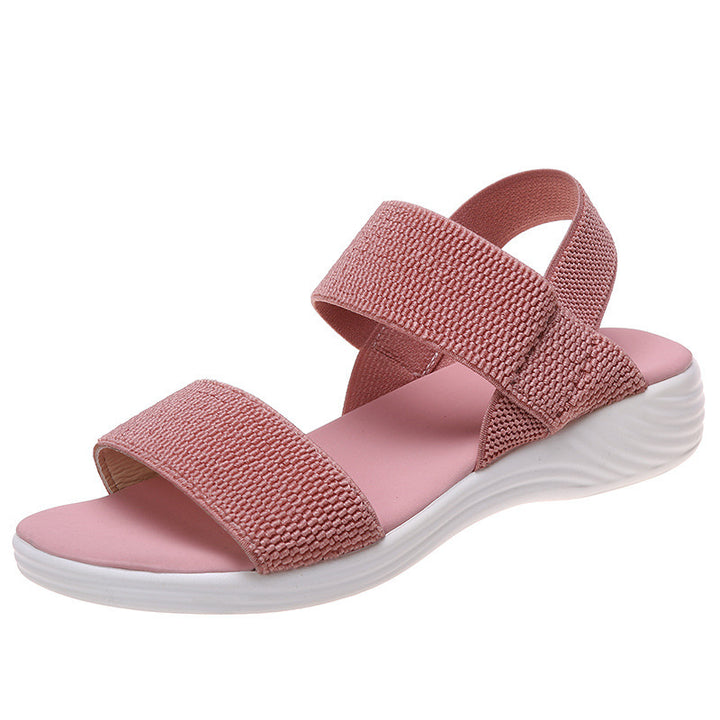 Damen Strick‑Sandalen mit elastischen Riemen und dämpfender Plateau‑Sohle Mune Fashion
