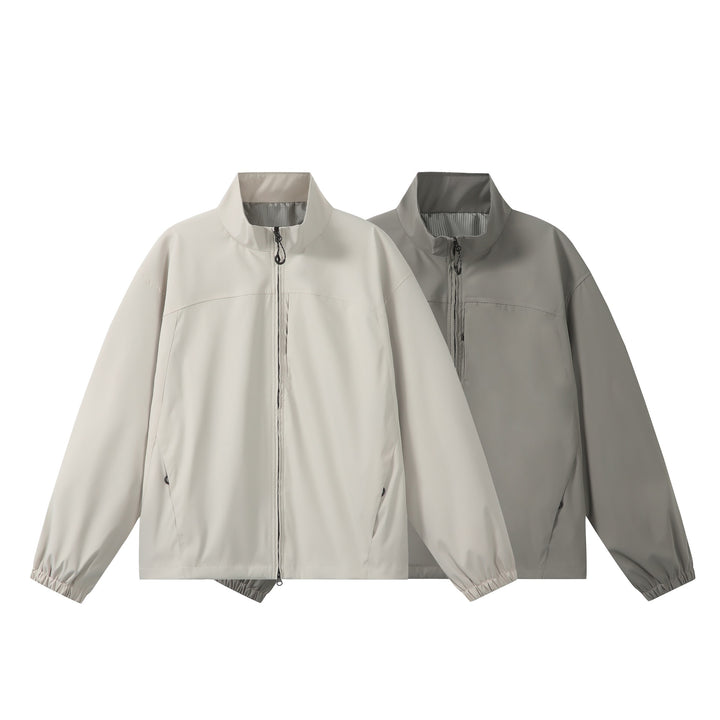 Unisex Lightweight, Packable Functional Jacket in Oversized Boxy Cut with Stand-Up Collar Mune Fashion