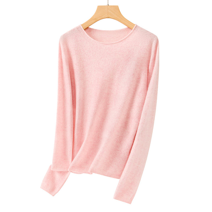 Women Fine Crew Neck Sweater made of Cashmere Blend with Slight Oversize Cut Mune Fashion