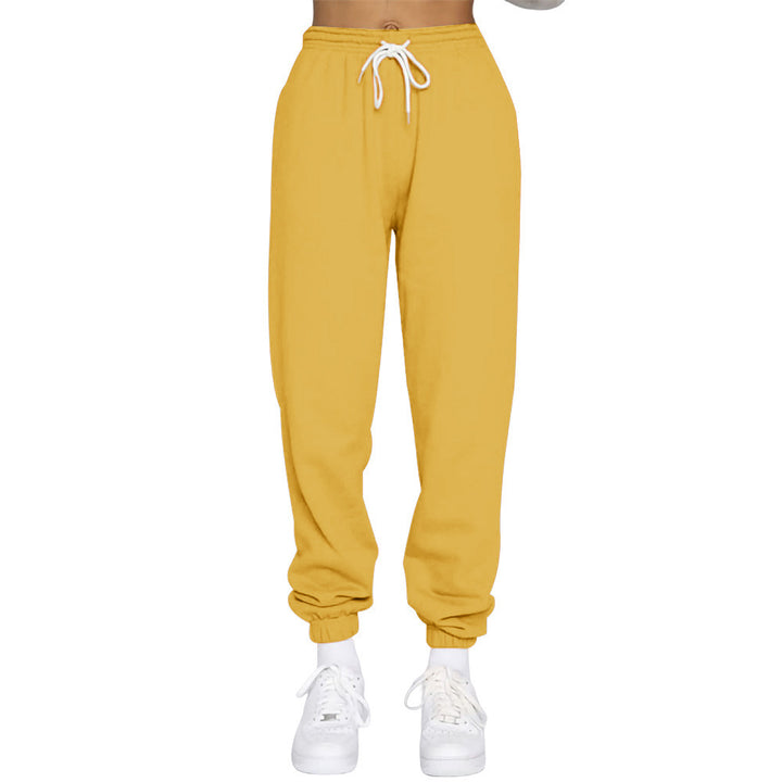 Women high-waisted tapered jogging pants with drawstring and elastic ankle cuffs Mune Fashion