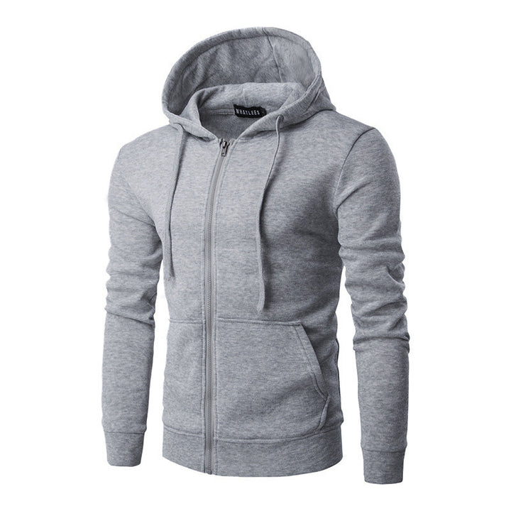 Men's slim-fit zip hoodie jacket with soft fleece lining and kangaroo pockets Mune Fashion