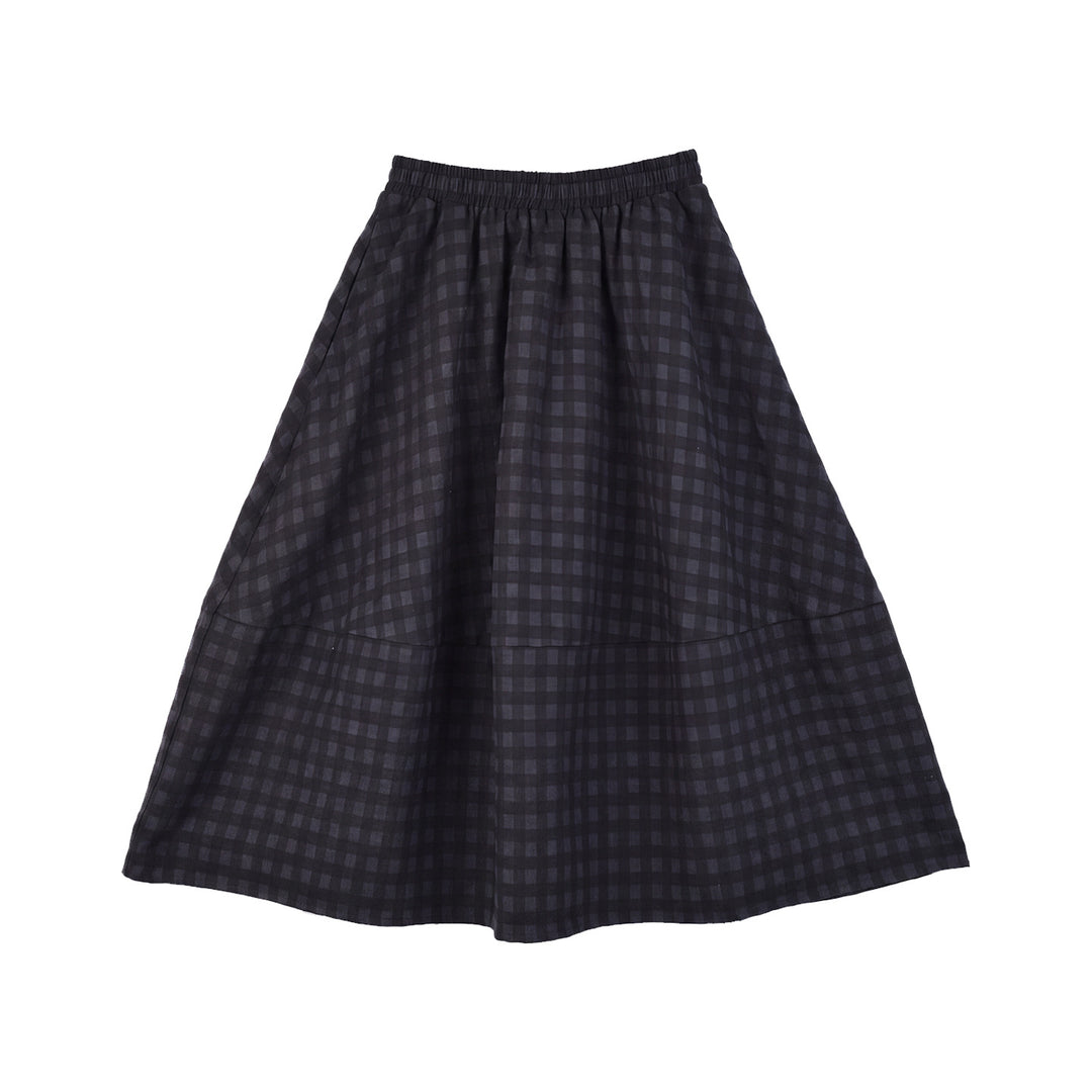 Damen Langer, Plissierter Karorock Mune Fashion