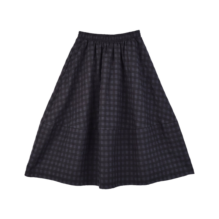 Damen Langer, Plissierter Karorock Mune Fashion