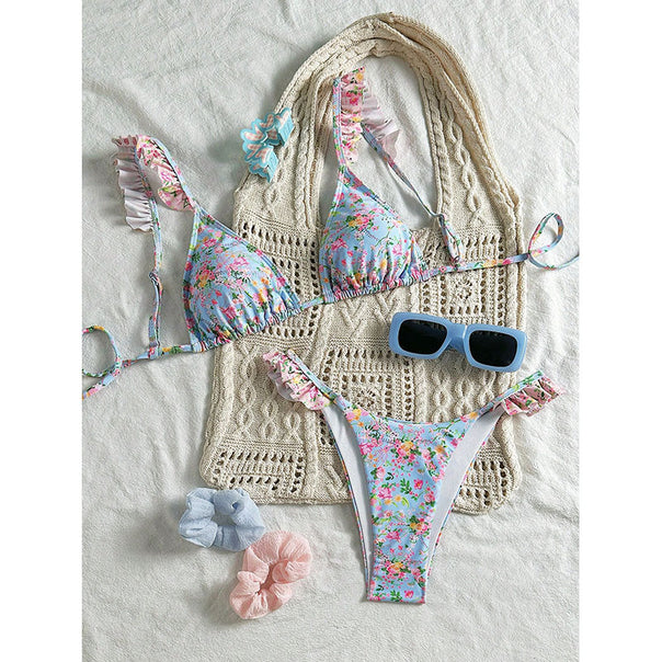 Women's bikini with floral ruffles and trendy design Mune Fashion