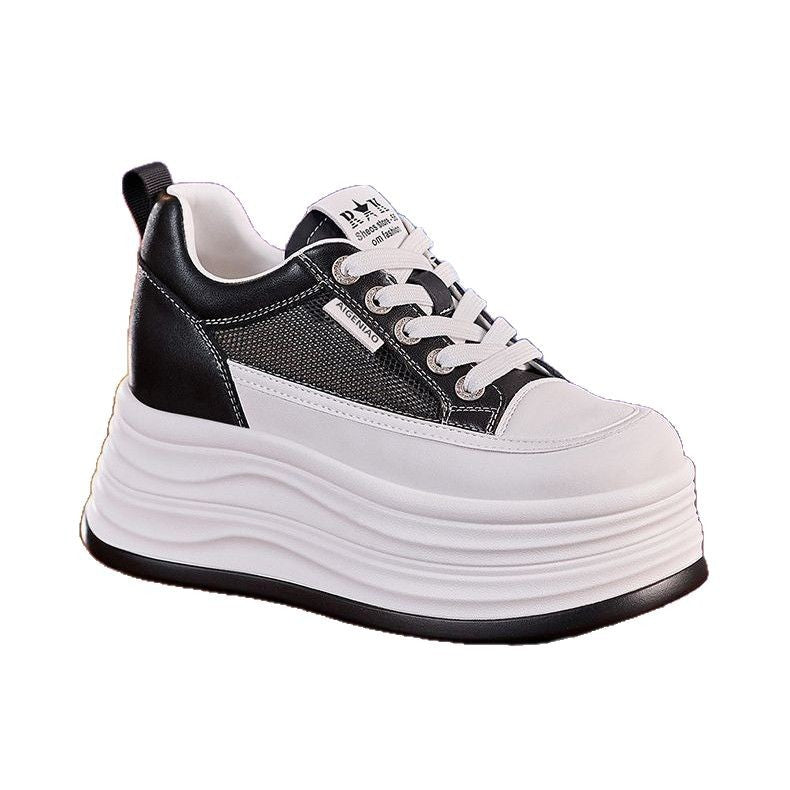 Women's sporty platform sneakers with breathable upper material combination Mune Fashion