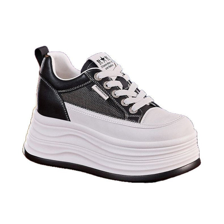 Women's sporty platform sneakers with breathable upper material combination Mune Fashion