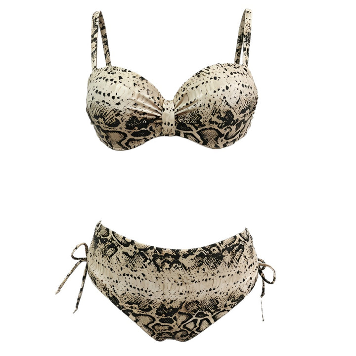 Women's High-Cut Snake Print Bikini Mune Fashion