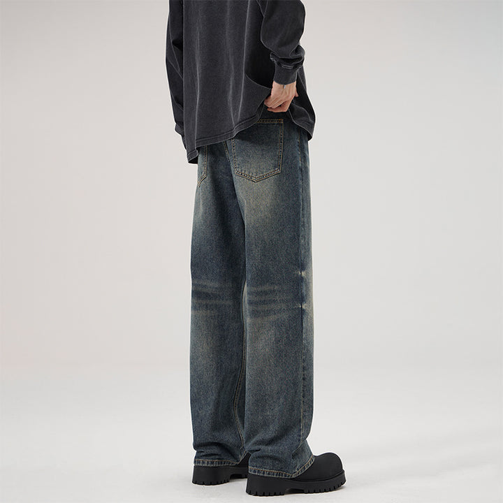 Men's Relaxed Fit Vintage Denim Jeans with Extra Wide Leg Mune Fashion