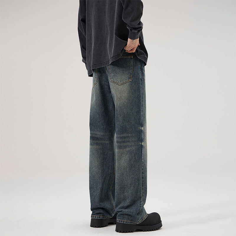 Men's Relaxed Fit Vintage Denim Jeans with Extra Wide Leg Mune Fashion