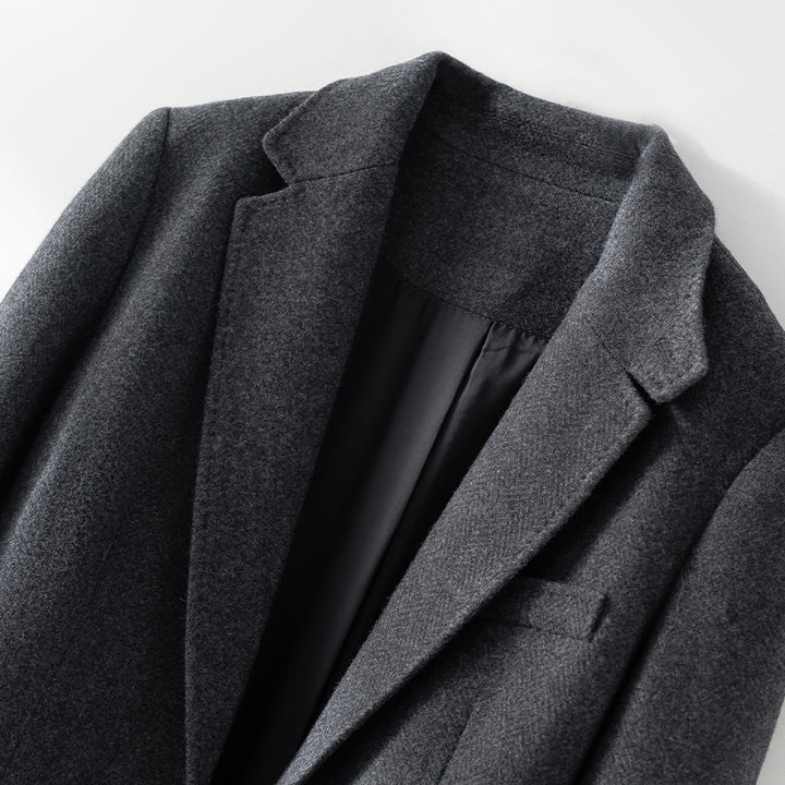 Women's Semi-Lined Single-Button Wool Blend Blazer with Rounded Hem Mune Fashion