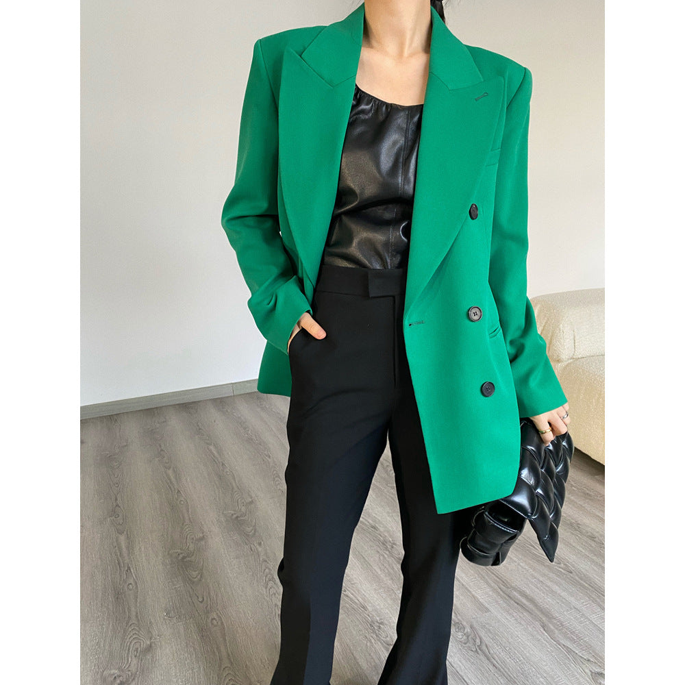 Ladies Elegant Double-Breasted Blazer Mune Fashion