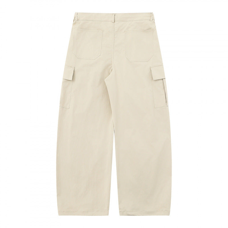 Men's loose-fitting cargo pants with high waistband, drawstring, and patch flap pockets Mune Fashion