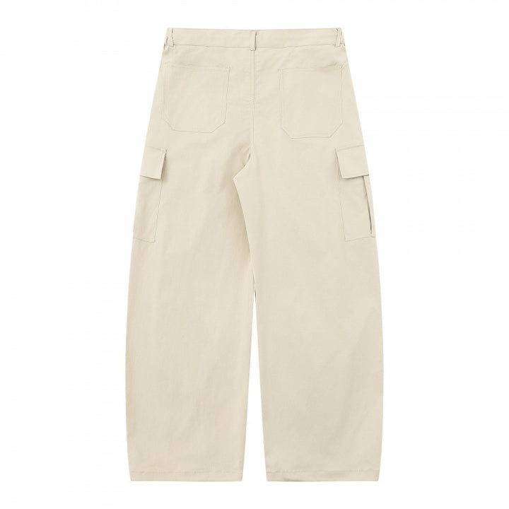 Men's loose-fitting cargo pants with high waistband, drawstring, and patch flap pockets Mune Fashion