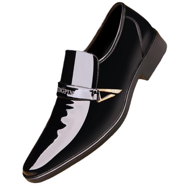 Men's Elegant Lace-up Shoes with High Gloss Mune Fashion