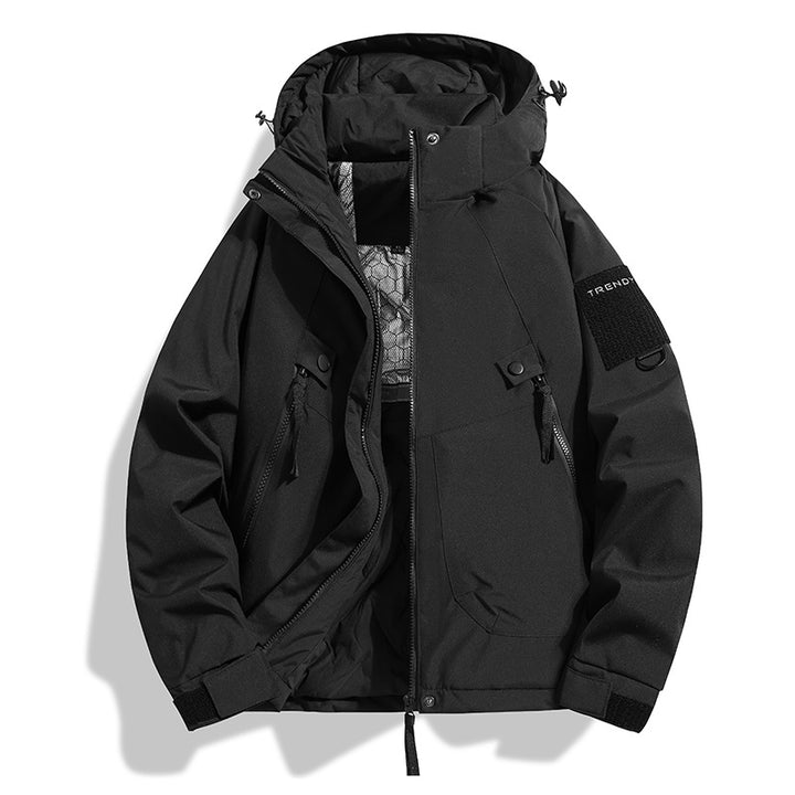 Men's insulated hooded field jacket with quilted thermal lining, windproof shell & utility pockets Mune Fashion
