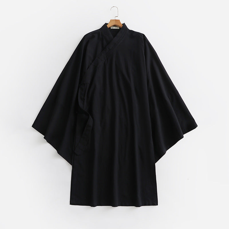 Unisex Oversize Kimono Coat with Wide Sleeves and Asymmetrical Wrap Front Mune Fashion