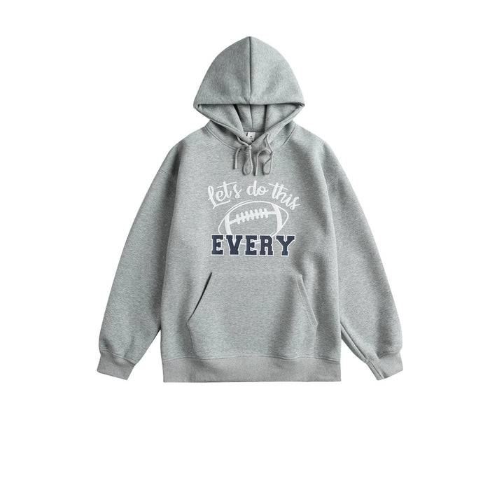 Unisex hooded sweatshirt with college print, kangaroo pocket and relaxed fit Mune Fashion