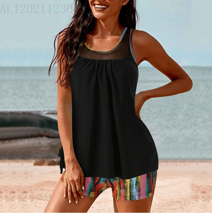 Ladies sporty beach outfit with stylish gathering Mune Fashion