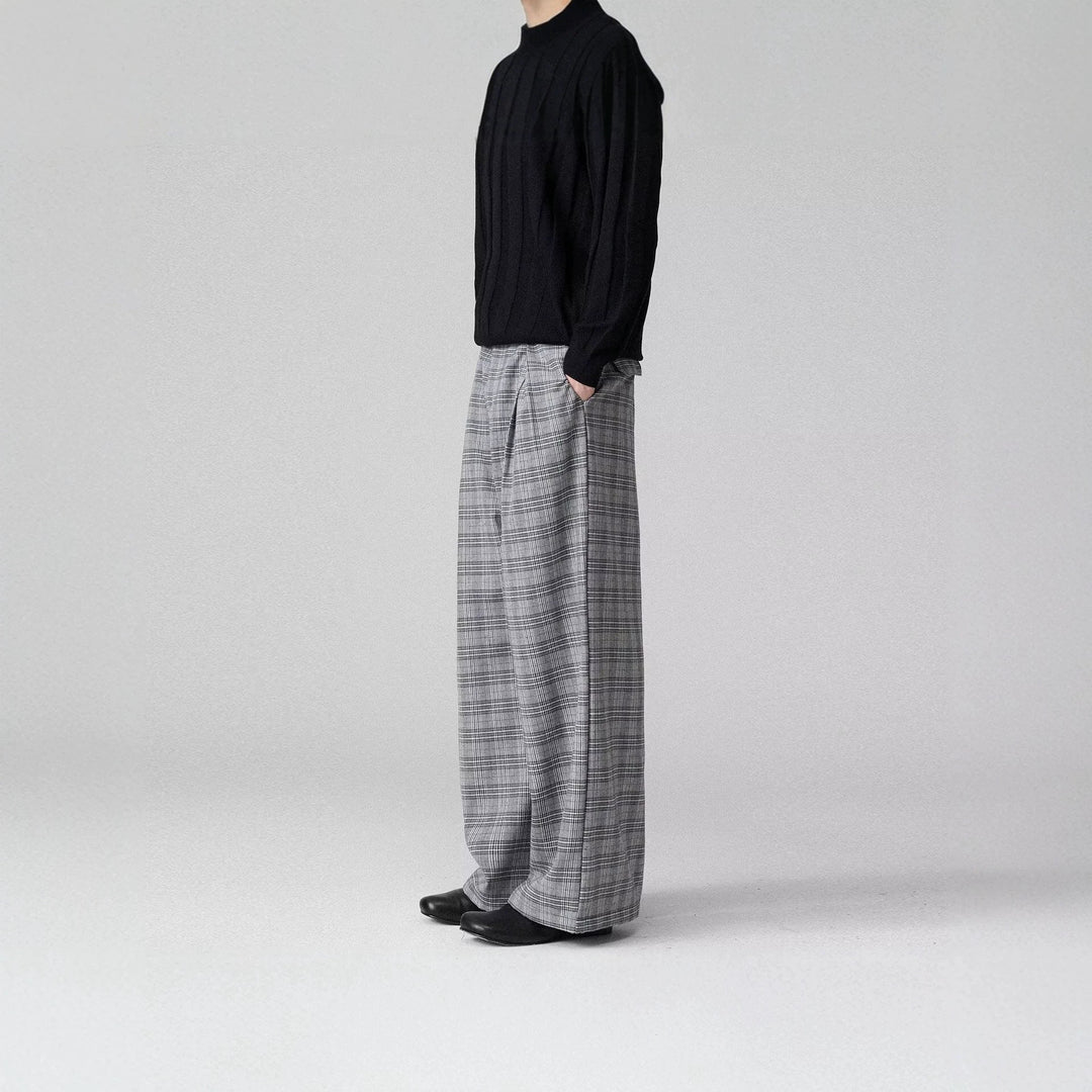 Men's Wide-Cut Checked Carrot Pants Mune Fashion