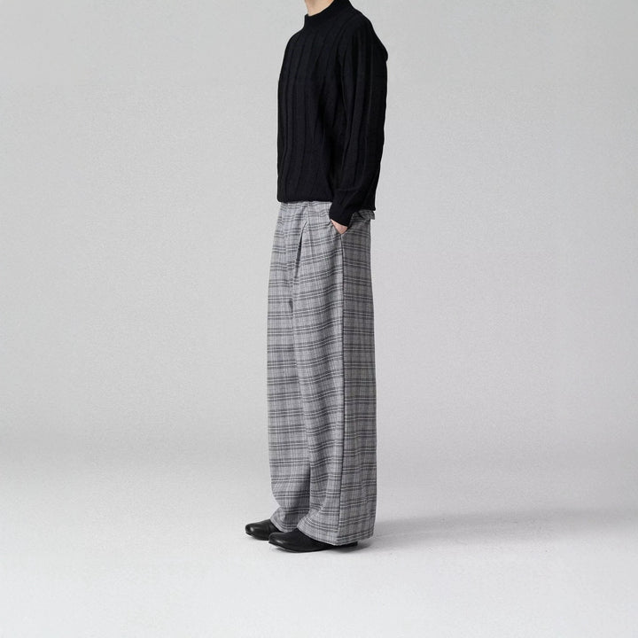 Men's Wide-Cut Checked Carrot Pants Mune Fashion