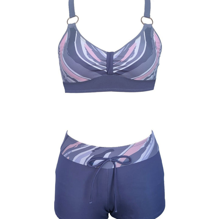 Women's Sporty Bikini Set with High Waist and Trendy Pattern Mune Fashion