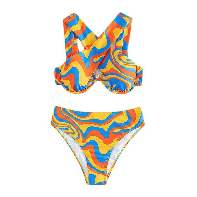 Women's bikini set with asymmetrical design and high waistband Mune Fashion