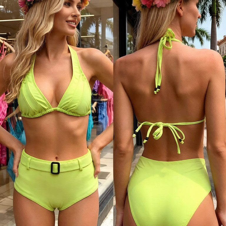 Women's Triangle Bikini Set with Practical Buckle Details Mune Fashion