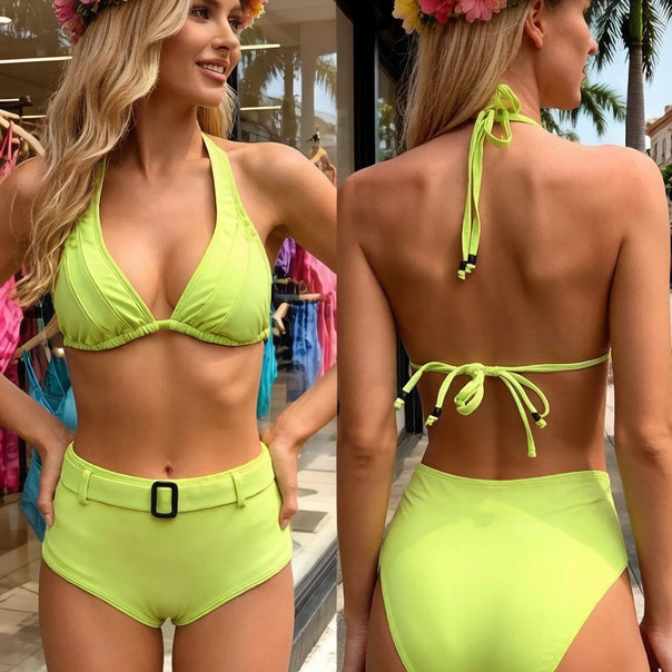 Women's Triangle Bikini Set with Practical Buckle Details Mune Fashion