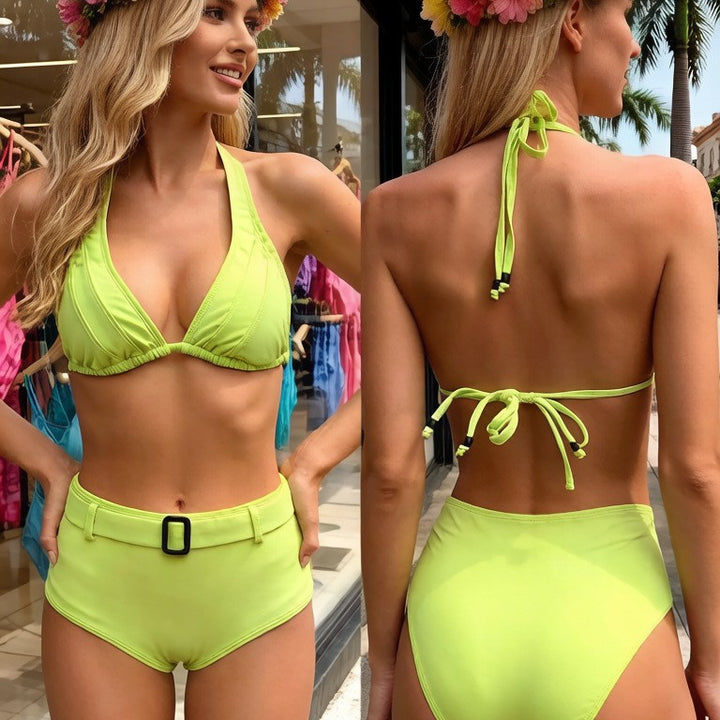 Women's Triangle Bikini Set with Practical Buckle Details Mune Fashion