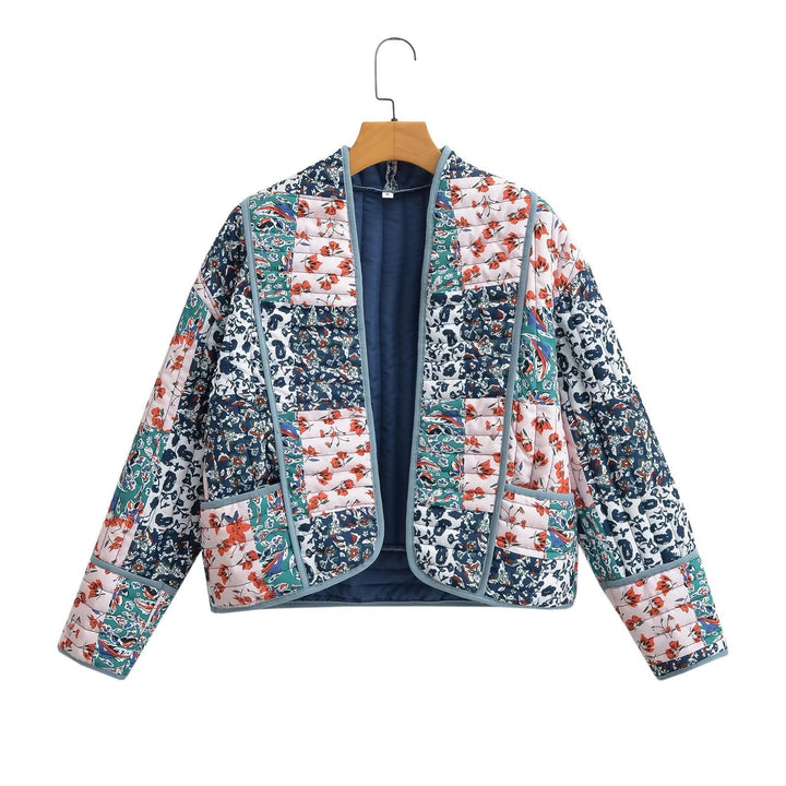 Women's Padded Patchwork Jacket in Kimono Style Mune Fashion