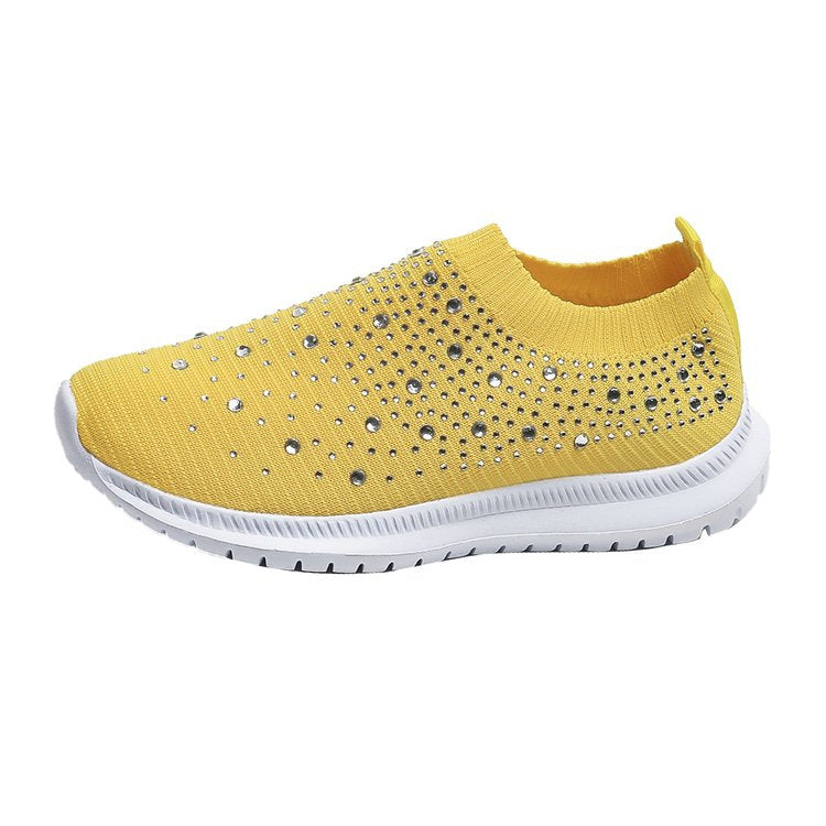 Women’s knit slip-on sneaker with elastic shaft and decorative stones Mune Fashion