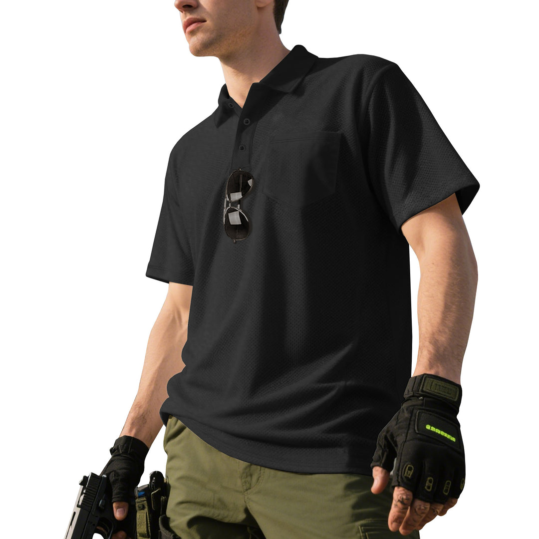 Men's functional short-sleeve polo shirt with breast pocket, integrated pen loop and micro-perforated ventilation Mune Fashion