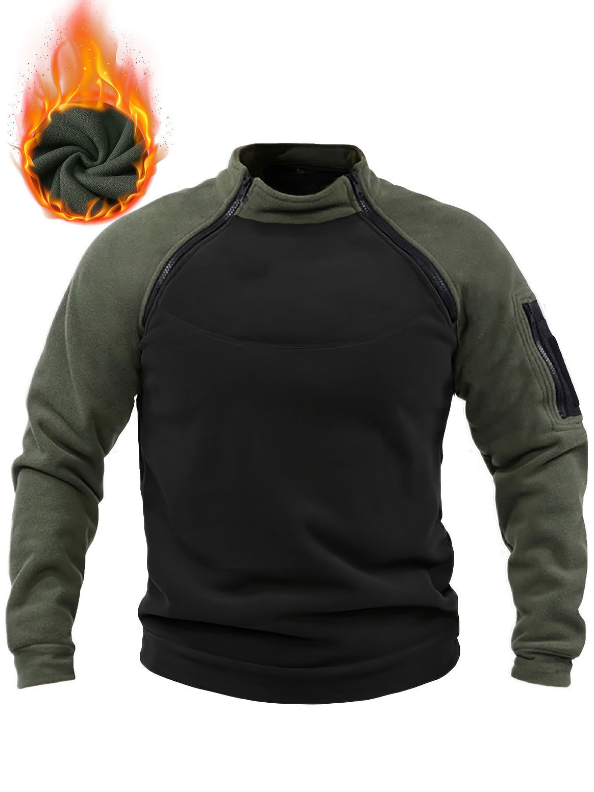 Men's Technical Fleece Pullover with windproof front panel and arm pocket Mune Fashion