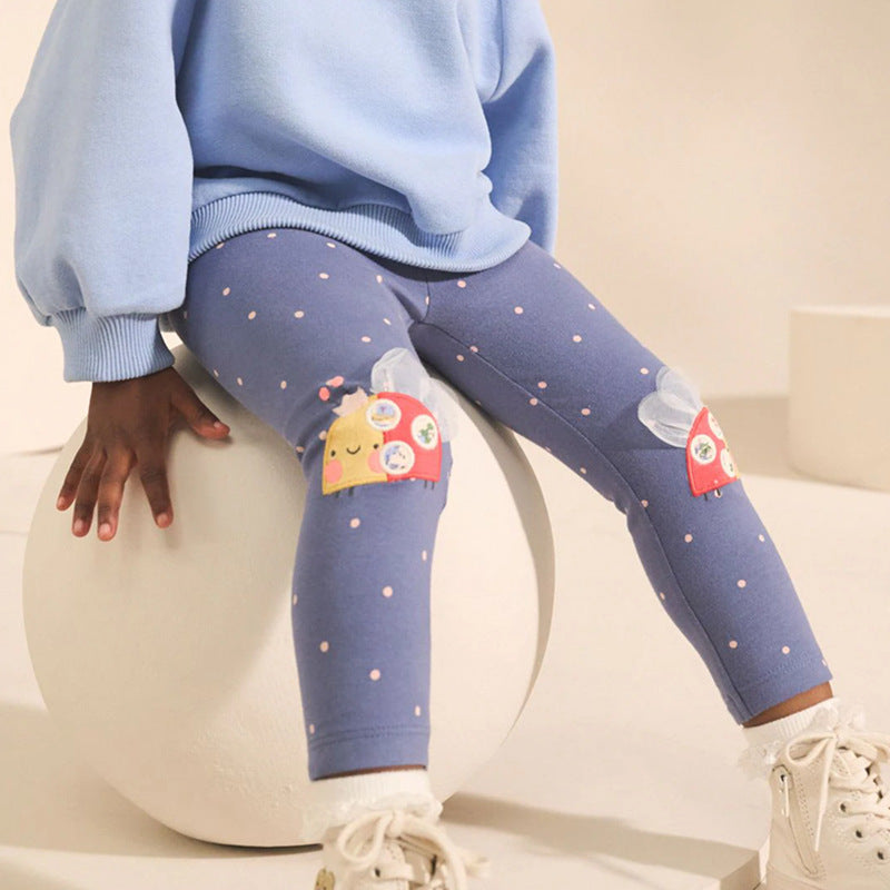 Girls leggings with cheerful snail motif Mune Fashion